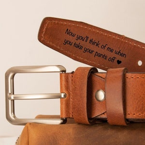 Fathers Day Gift for Husband, Custom Handmade Belt, Anniversary Gift for Boyfriend, Engraved Leather Belt, Grooms Men Gift, Boyfriend Gift