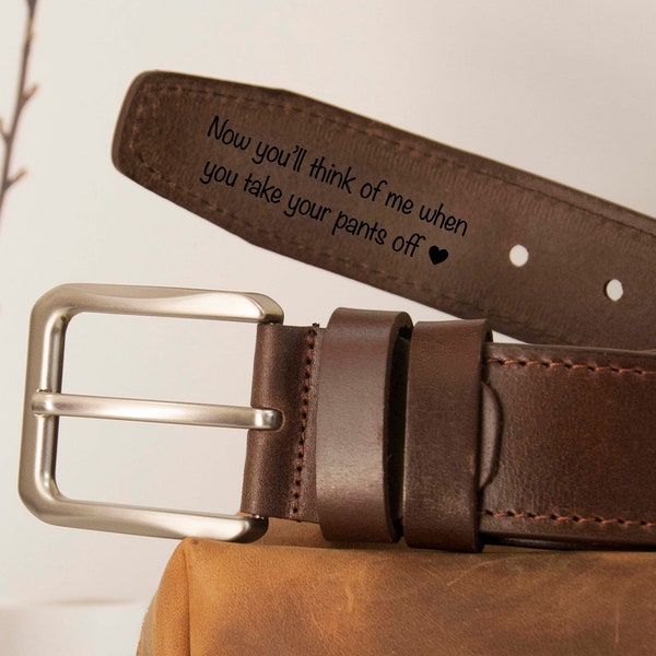 Custom Handmade Belt for Fathers Day, Anniversary Gift for Boyfriend, Engraved Leather Belt, Personalized Vintage Men's Belt,Genuine Leather
