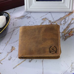 Customized Leather Wallet, Valentine Gift for Boyfriend, Christmas Gift, Engraved Wallet, Birthday Gift for Father, Men's Leather Wallet