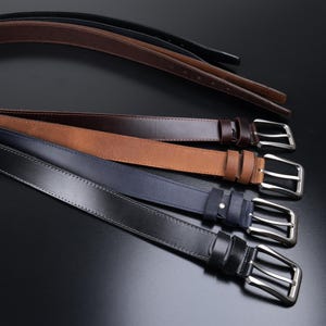 Personalized Monogram Leather Belt for Men, Handmade Full-Grain Belt with Custom Initial Engraving, Gift for Him