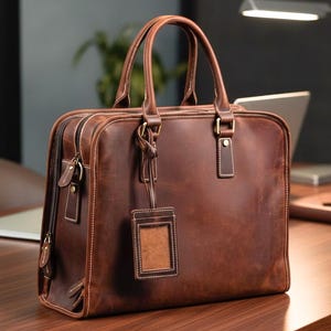 Personalized Leather Laptop Bag, Custom Briefcase for Men, Lawyer Gift, Attorney Gift, Fathers Day Gift, Office Bag, Business Gift