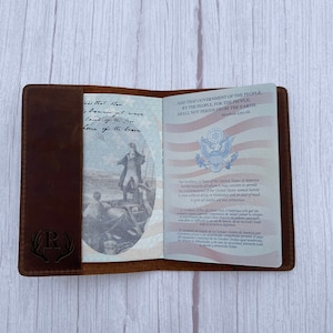 Personalized passport holder, Passport Holder, Personalized Passport Case, Traveler Gifts, Made in USA, Leather Case for ID Card, Small Gift