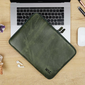 Real Leather Personalized MacBook Gift, Custom Apple Gift, Laptop Sleeve, MacBook Case, Lenovo, HP Laptop Case, 13 inch Laptop Pouch Ideas