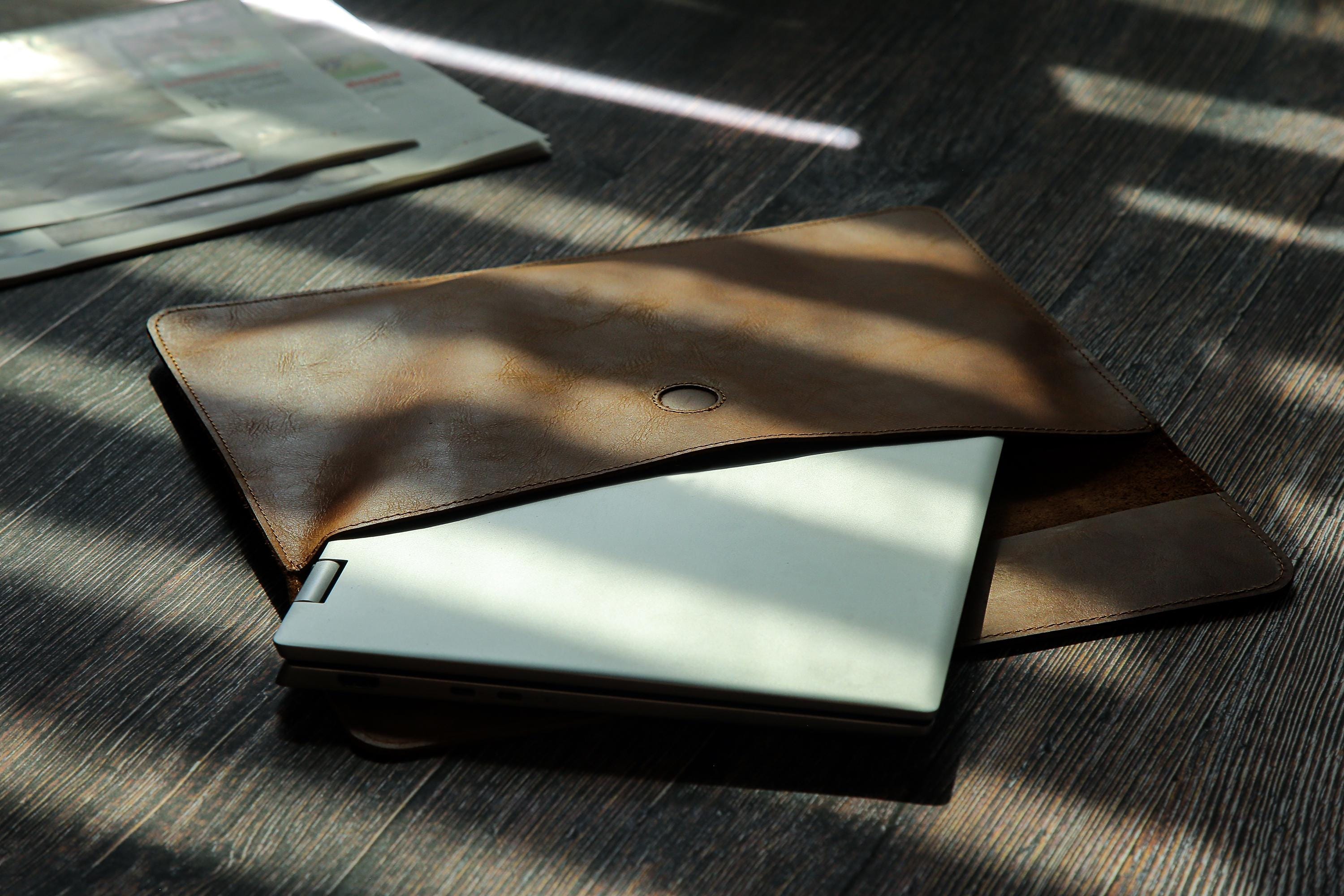Custom Leather Laptop cover, Case For MacBook Air 13, Air M1 and MacBook Pro 13, Pro 13 M1, Best promotion Gift for Co worker, PHD Gift idea
