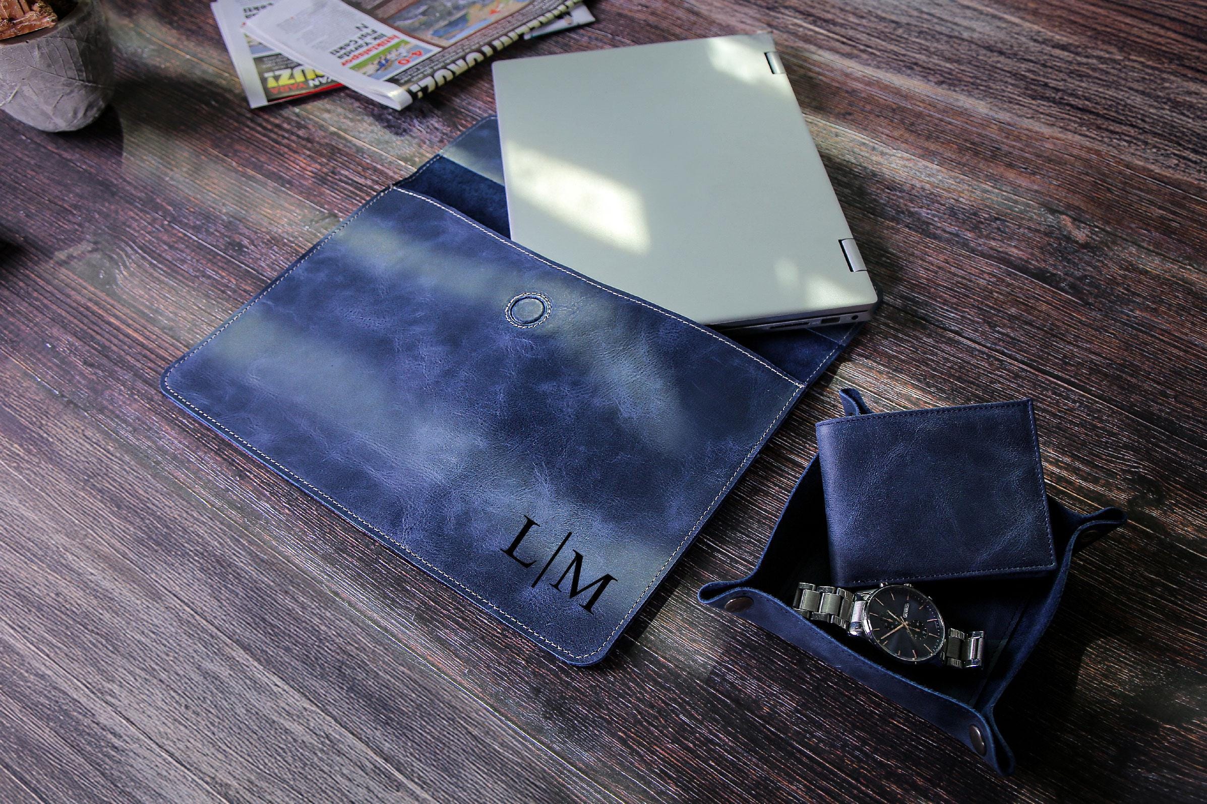 Real Leather Laptop Case, Handmade Tablet Sleeve, A4 Paper Folded File, Tech teacher Gift, Laptop Case for Students,Graduation Gift for him