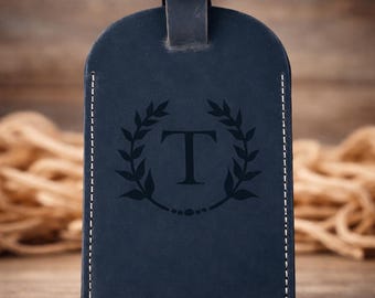 Personalized Leather Luggage Tag Custom Travel ID Name Tag