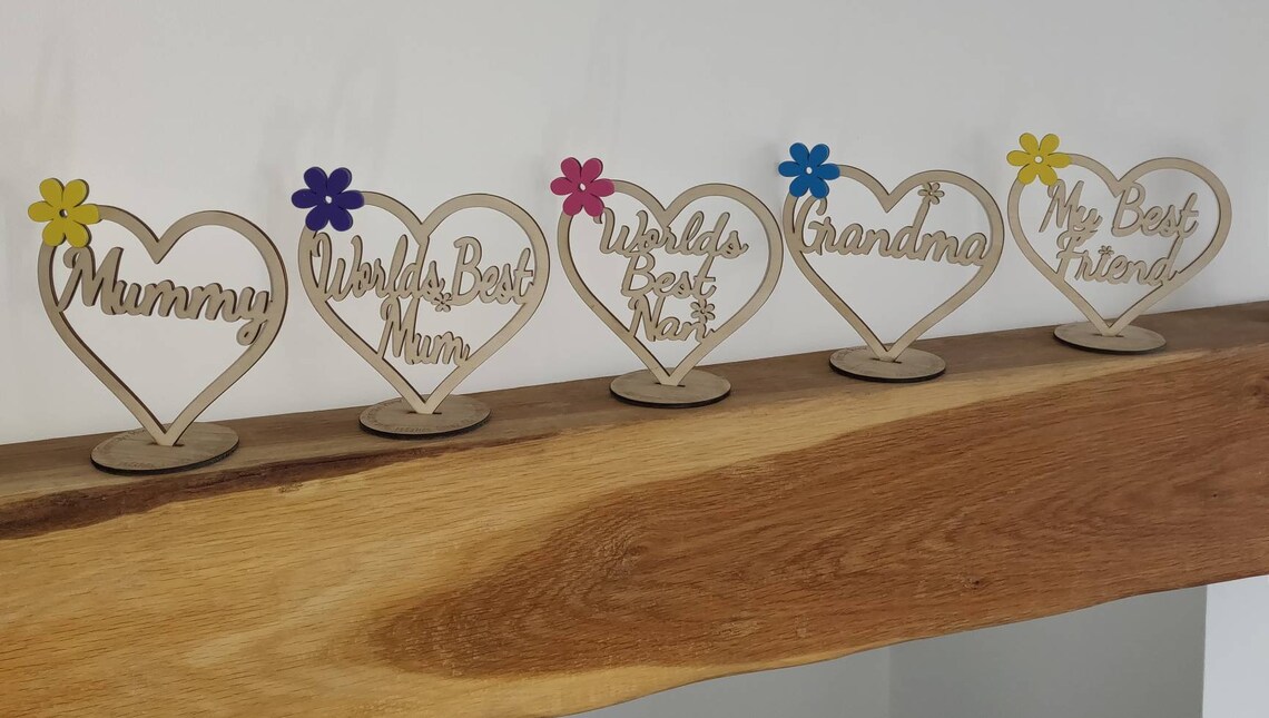 Personalised Free Standing Heart Etsy
