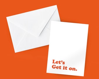Let's Get It On - Marvin Gaye Minimalist Song Lyrics Birthday/Valentines/Anniversary Greeting Card