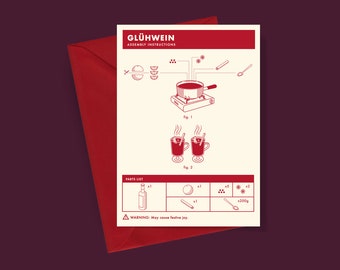 How To Make Glüwein - Infographic Recipe A6 Christmas Card