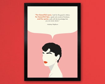 Advice From Audrey - Audrey Hepburn Quote A3 Art Print