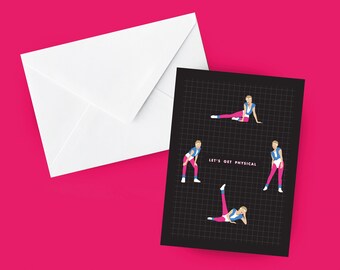 Let's Get Physical 80s Birthday/Valentine/Anniversary Greeting Card