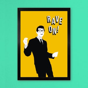 Rave On! - Buddy Holly A3 Art Print