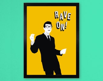 Rave On! - Buddy Holly A3 Art Print