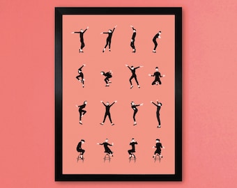 Funny Face Infographic - Audrey Hepburn A3 Art Print