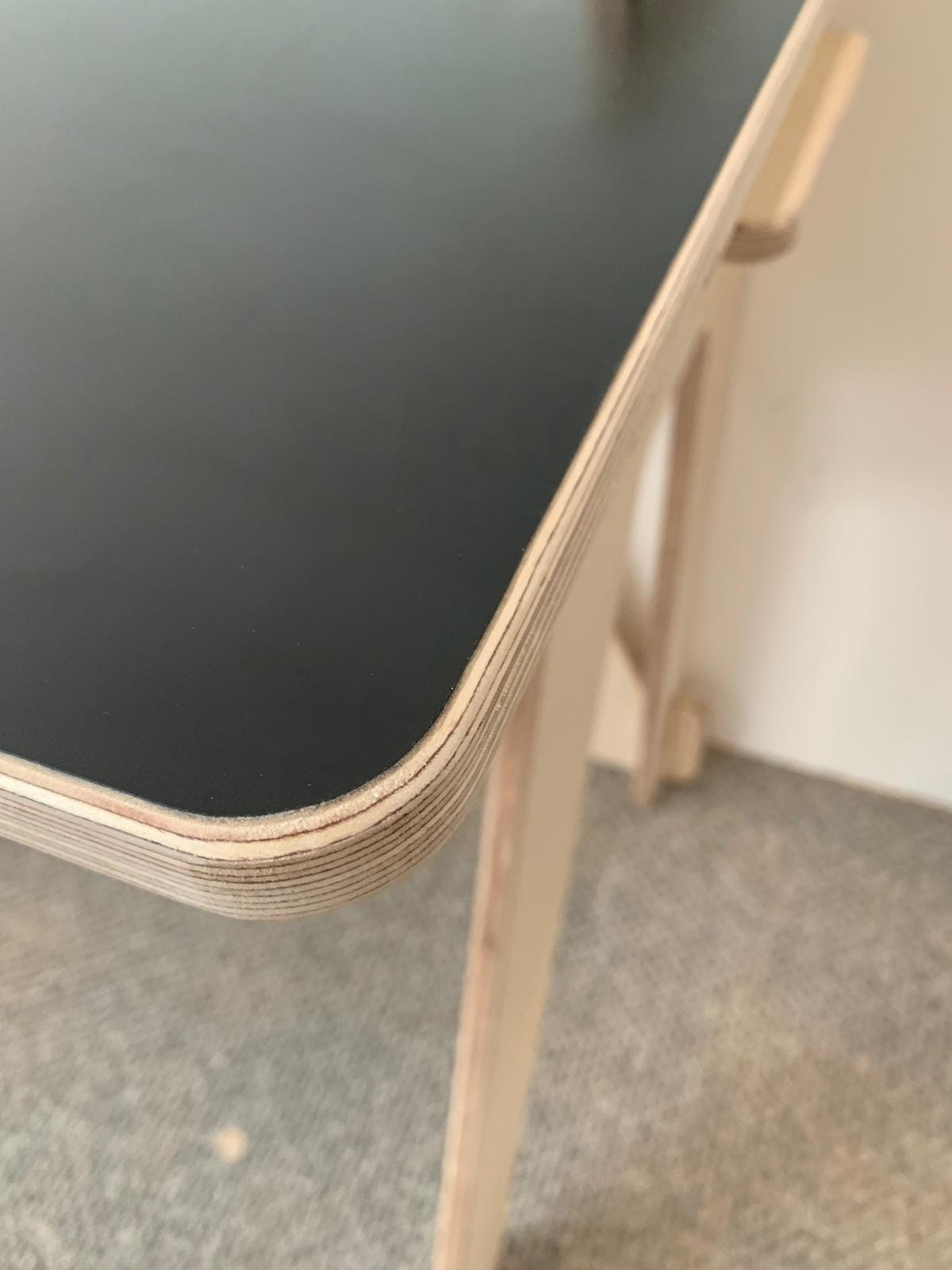 Plywood Slot Together Desk With Black Laminated Top Etsy Australia