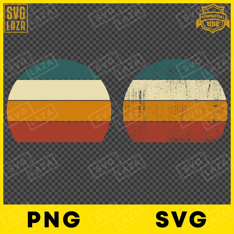 Download Commercial License Circular Retro Sunset SVG Distressed ...