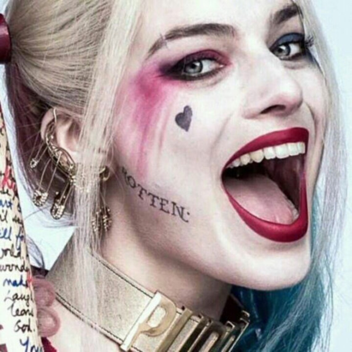 AWARD WINNING Harley Quinn Birds of Prey Margot Robbie Face Tattoo Kit ...