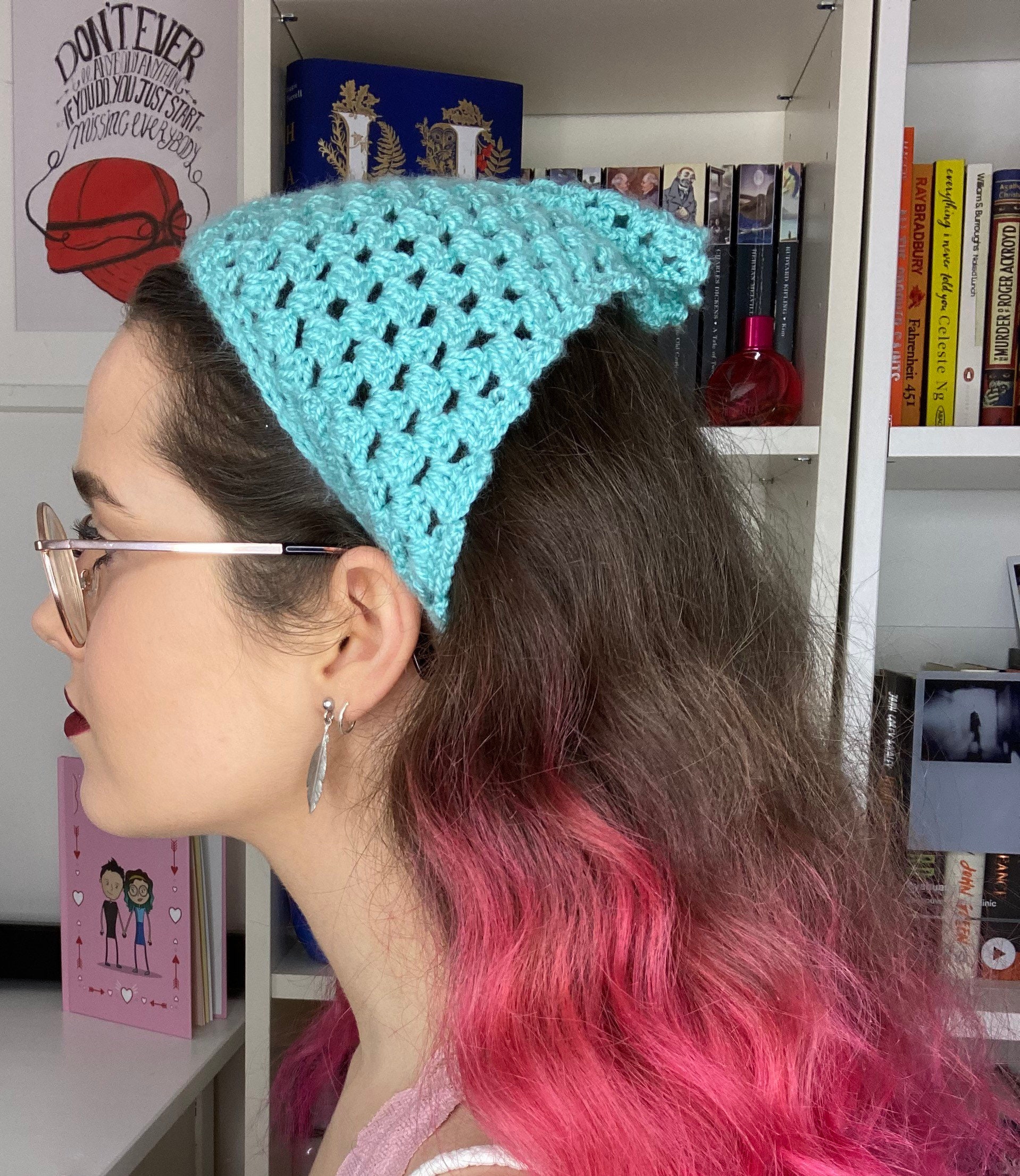 Crochet Bandana Crochet Headscarf Cottagecore Bandana Etsy