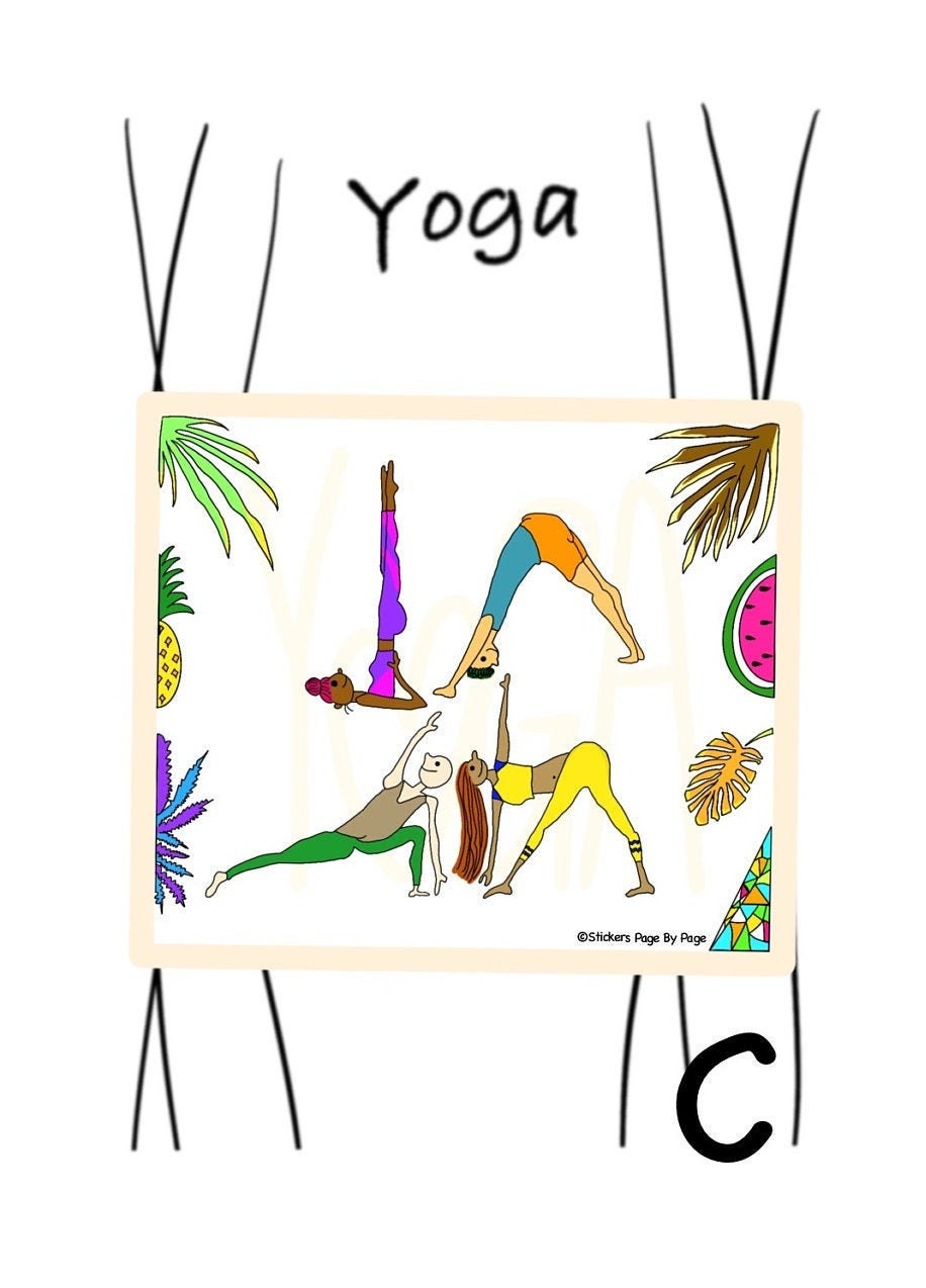Yoga Stickers / Free Shipping / Waterproof / Cute Stickers / Great Gift