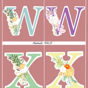 Initial Stickers/ W&X / For Everywhere!/ Free shipping