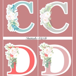 Pegatinas iniciales / C&D / Para todas partes!/ Envío gratuito