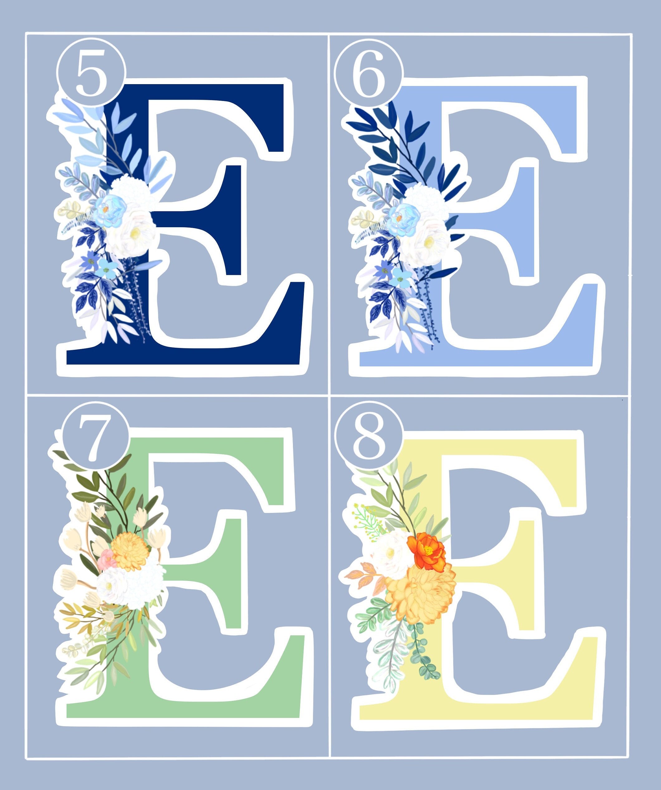 Sticker Initial Eyfs Initial Stickers/ E&F / for Everywhere!/ Free Shipping - Etsy