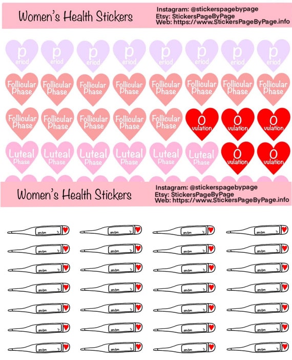 Additional writing space / Temperature Tracker Stickers / Ovulation Tracker / Fertility Stickers / Pregnancy Stickers /  Conceive Reminder