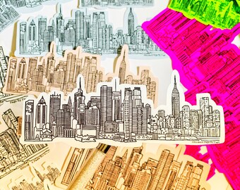 New York-stickers / 3 maten / 7 verschillende afwerkingen