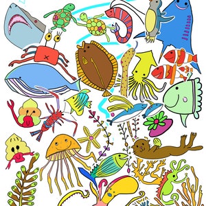 Unter Dem Meer Sticker / 31 individuelle Aufkleber / Kostenloser Versand / Alle Produkte werden als Geschenke vorgewickelt / Wasserfeste Sticker