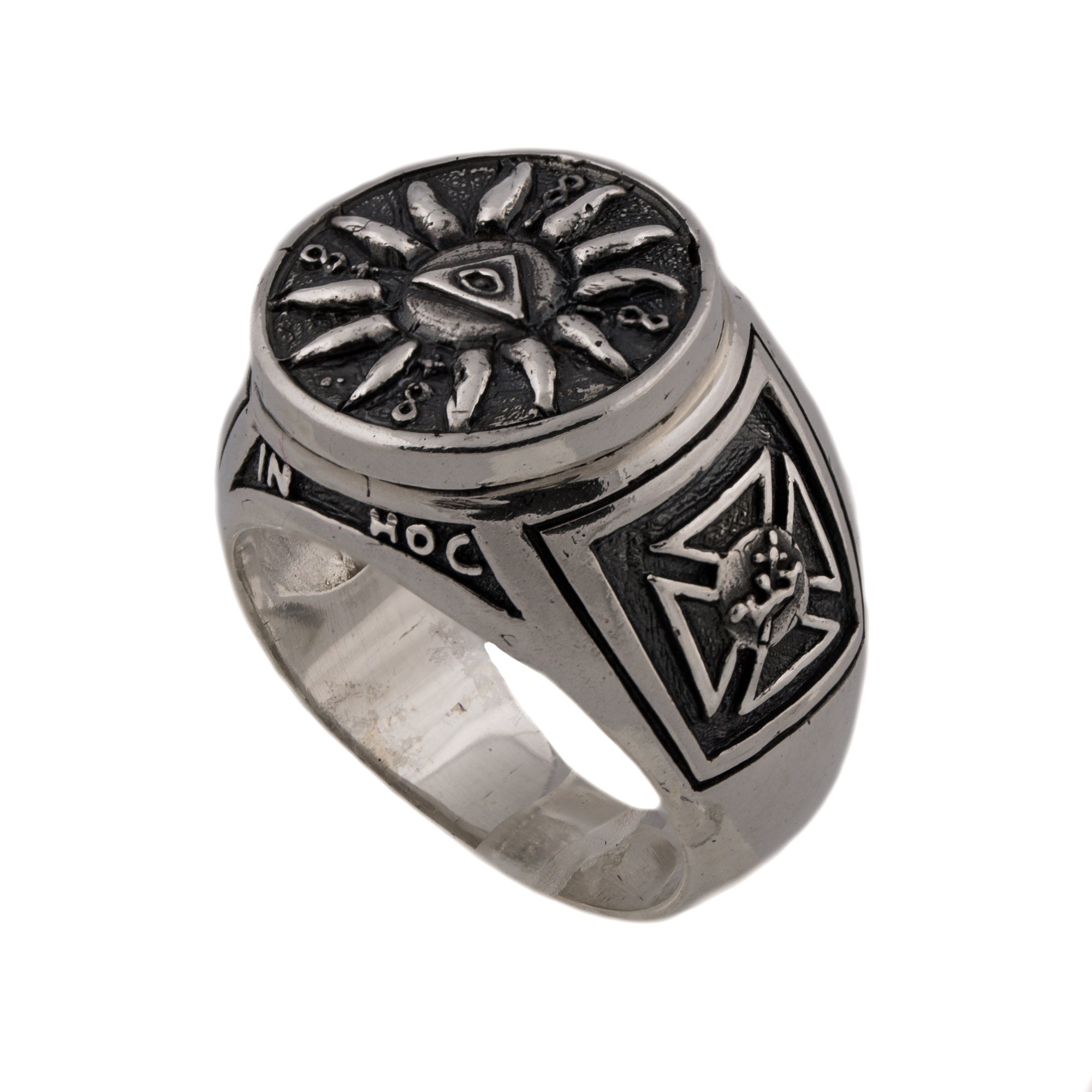 Freimaurer-Ring Für Männer – All-Seeing-Auge Design In Vintage-Optik