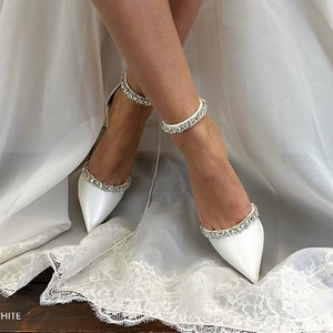 Ladies Bridal Shoes • Champagne Wedding Shoes by Santorini Sandals • Strass D'Orsay Pumps • Block Heel Wedding Shoes • 956 image 6