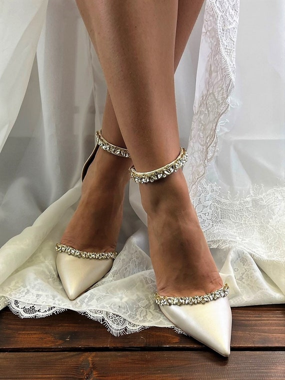 Ladies Bridal Shoes Champagne Wedding Shoes by Santorini Sandals