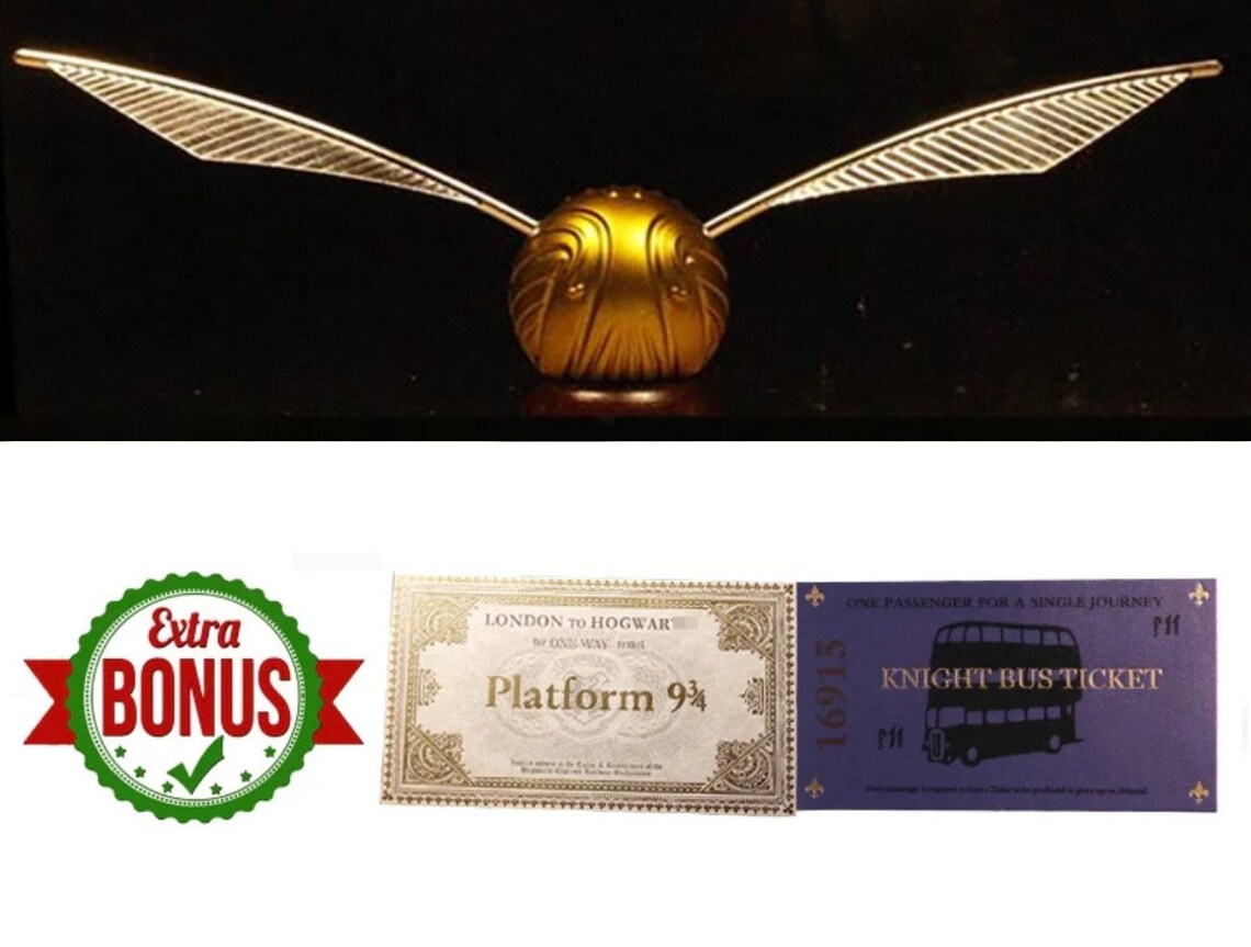 Harry Potter Golden Snitch Ball with Tickets and a Box | Etsy