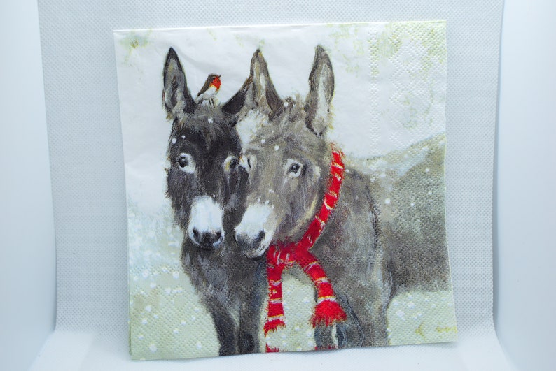 Pips Grey donkey Paper Napkin Serviette For Decoupage Etsy