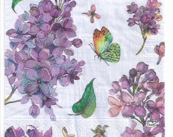 2 Serviettes en papier Papillons millefiori Decoupage Paper Napkins Butterflies 