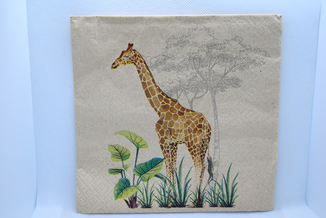 Giraffe Paper Napkin Serviette For Decoupage Scrapbooking Etsy