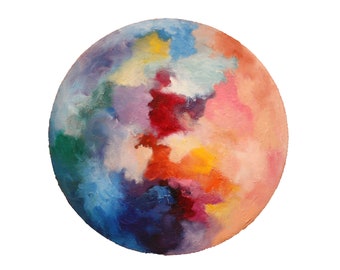Round Canvas Art Etsy round canvas art etsy