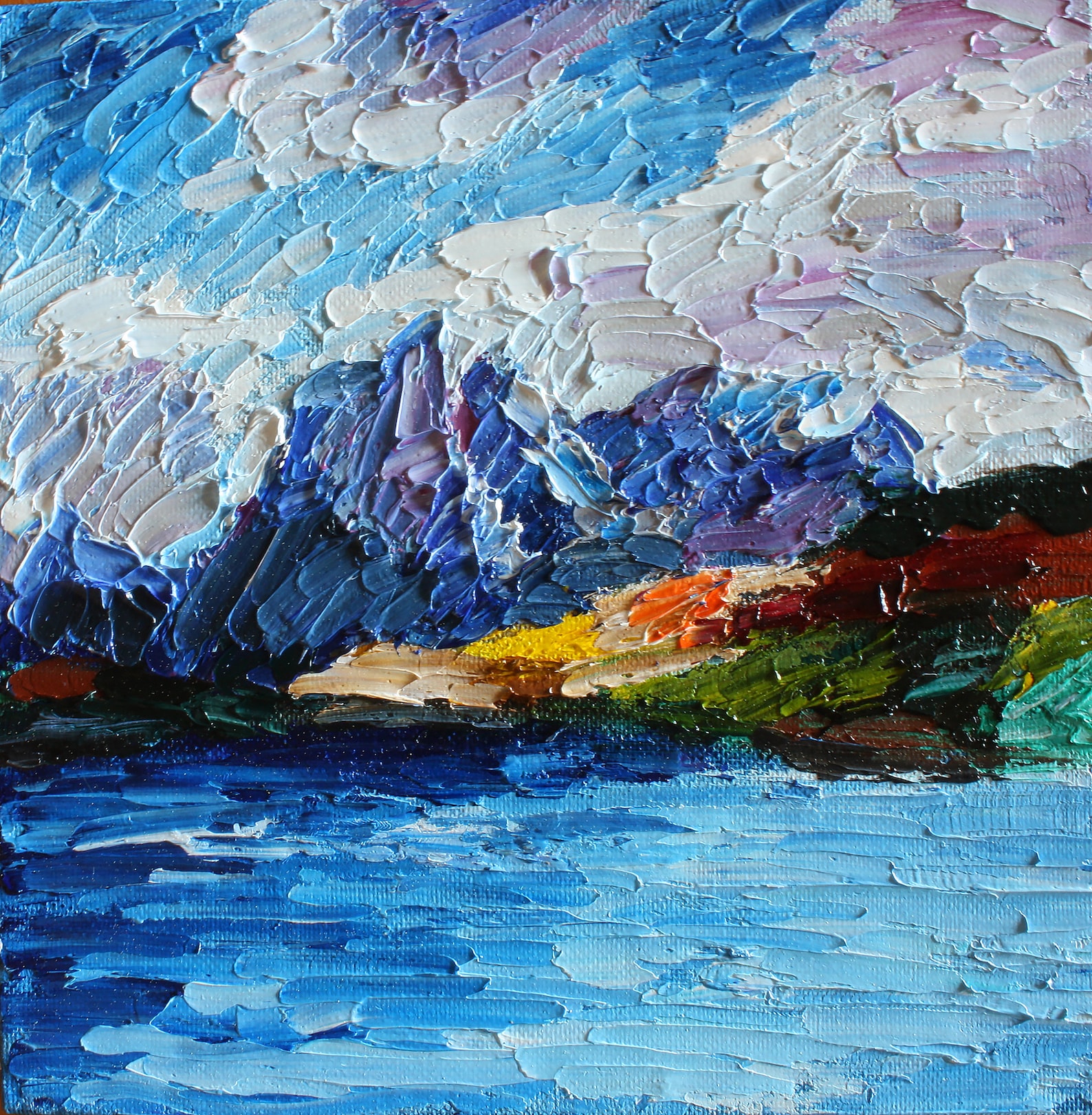 Landscape Impasto Textured Small Oil Painting original Etsy