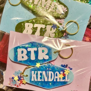 Custom handmade hotel style resin  Big Time Rush keychain