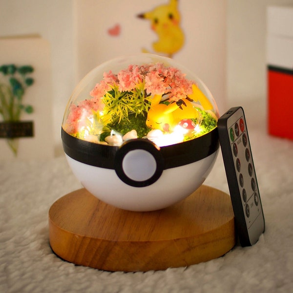 Cadeaux de la Saint-Valentin pour elle Pokemon Terrarium Sleepy Pikachu Terrarium Pokeball Pikachu cadeaux Pokemon go Meilleurs cadeaux Pokemon pour les enfants