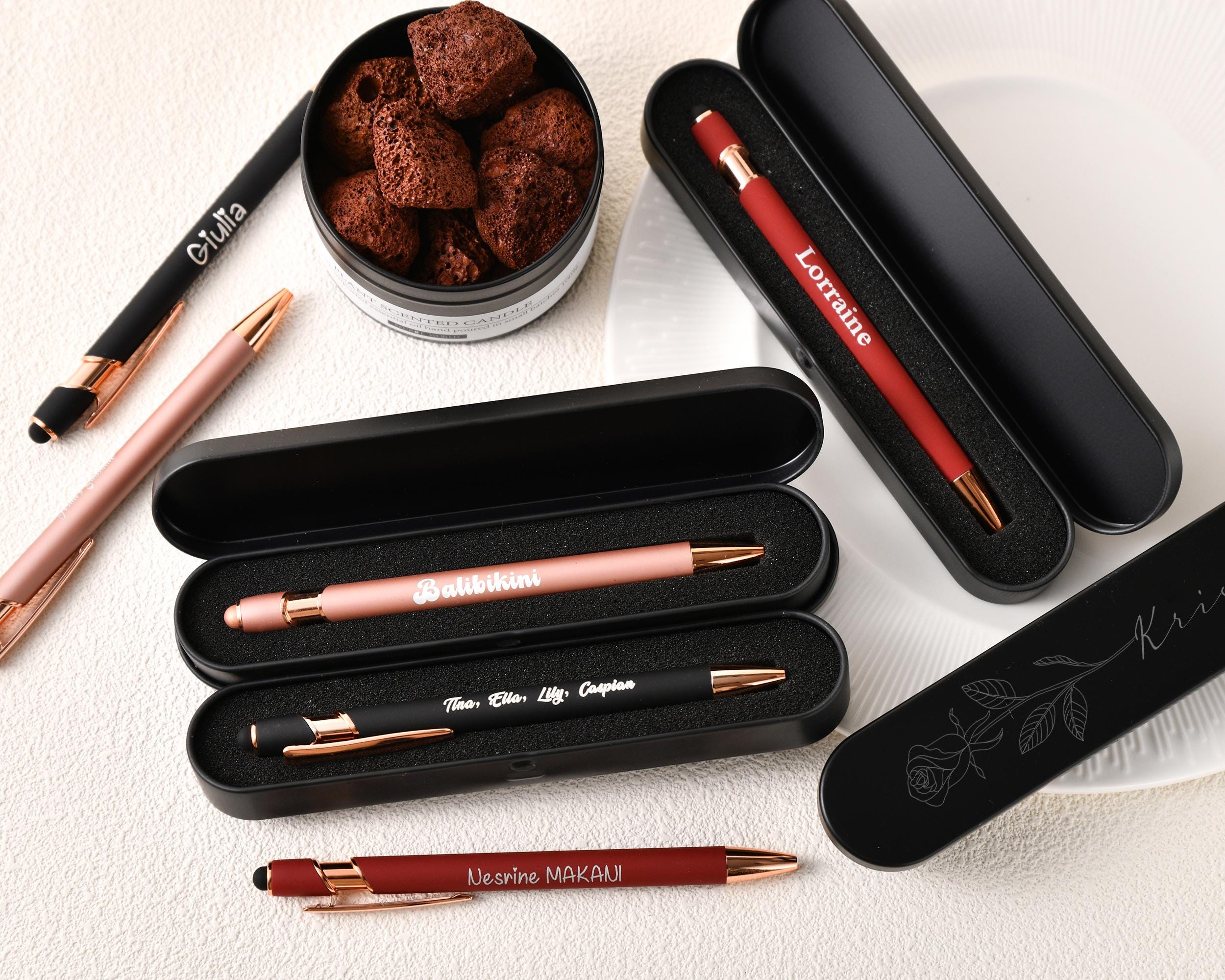 Personalized Engraved Metal Pen , Personalized Gift for Her, Elegant Ballpoint Pens, Perfect Bridesmaid Gift and Customizable Pens