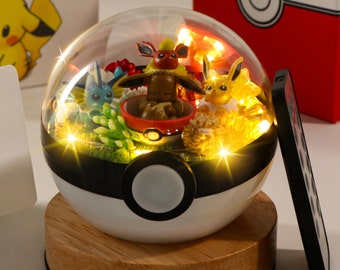 Pokemon, Pokemon toys, Pokemon night light, pokemon gifts for kids, pokemon eevee family toys for him, Vaporeon Jolteon Flareon terrarium