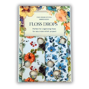 Set 6 pcs Floss drops cross stitch wooden thread drops organizer floss drop cross stitch kit cute embroidery floss storage holder threads