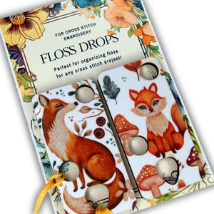 Set 6 pcs Floss drops cross stitch floss organization thread organizer floss drop cross stitch kit fox embroidery floss storage threads
