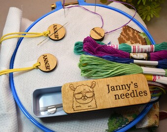 Magnetic needle tin organizer Cross stitch keepers huggers fabric Cross stitch Easy Counter counting pins needle minder cross stitch kit