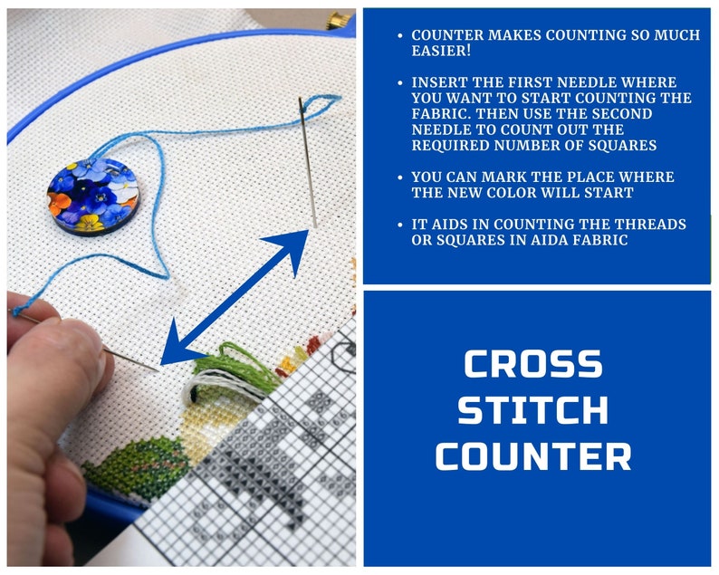Cross Stitch Needle Minder & Thread Counter Set - Etsy