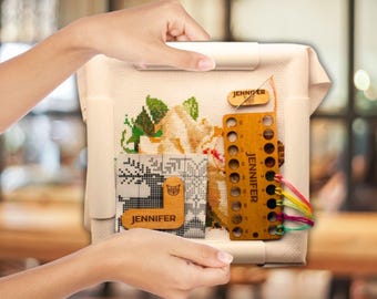 Personalized Cross Stitch Tool Set - Floss Organizer, Needle Minder, Pattern Helper