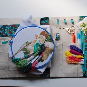 Cross stitch project organizer cross stitch kit storage bobbins embroidery folder needlework bag Organizer for Cross Stitch hoop qsnap