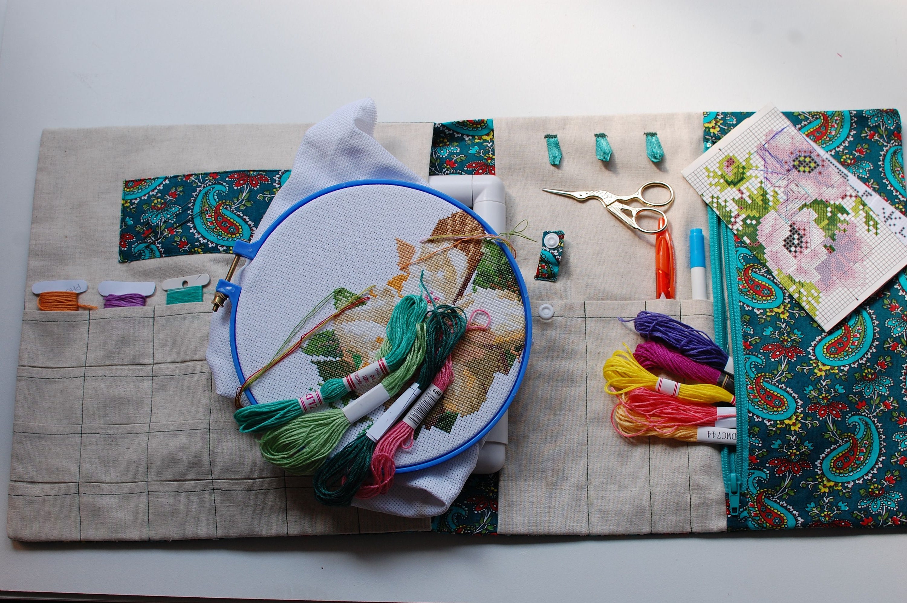 Cross Stitch Project Organizer Pattern Keeper Hoop Floss Organizer