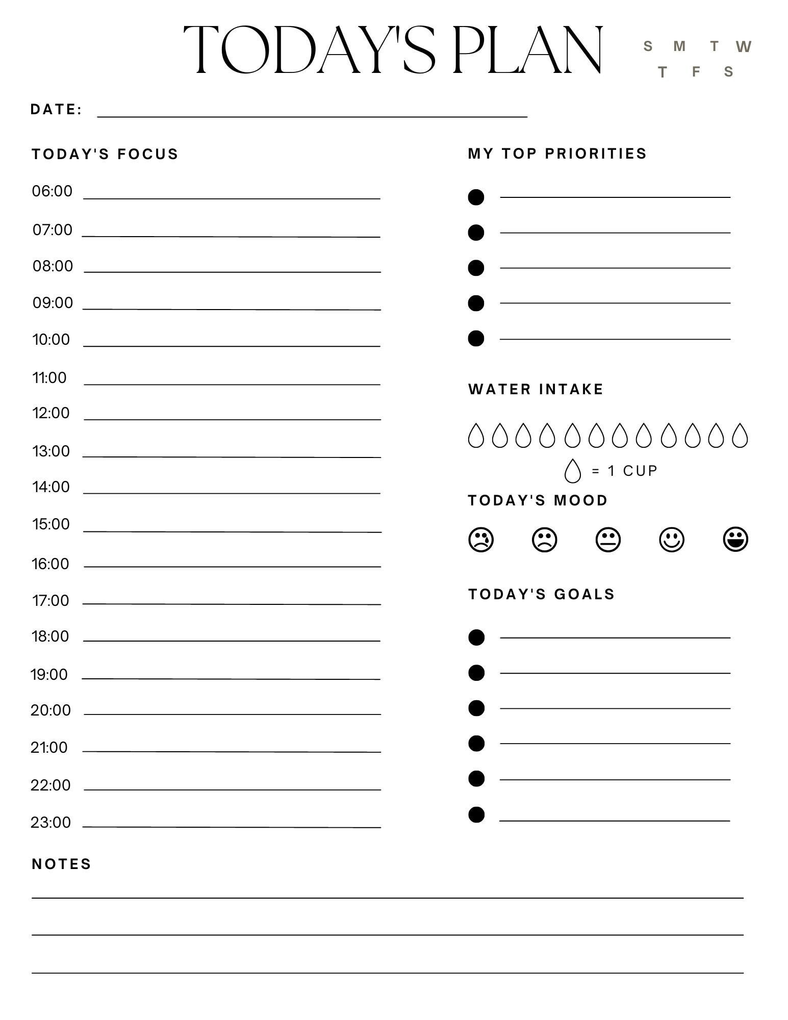 daily-planner-printable-water-intake-mood-chart-daily-schedule-top-priorities-top-goals-etsy